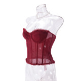 Lace Sexy Shapewear Wrap Chest Top GYHF-51462THD