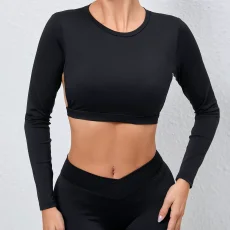 With Bra Padding Backless Cropped Sports Top GQSA-71600