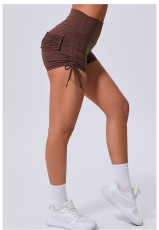 Solid Color Drawstring Tie Up Sport Short GQSA-8188
