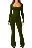 Long Sleeve Square Neck Slim Jumpsuit GWTC-LT5204