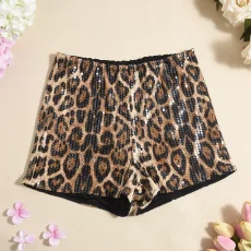 Sequin Leopard Print Shorts GYHF-51437PHD