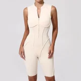 Sleeveless Solid Color Yoga Sport Romper GQSA-25700