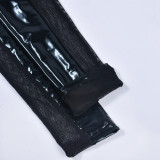 Sexy Mesh See Through Patchwork T Shirt Pant Suit GYHF-9075SD