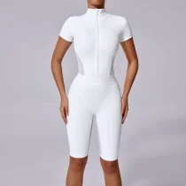 Long Sleeve Zipper Tight Sport Two Piece Pants Set GQSA-41180