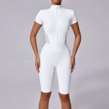 Long Sleeve Zipper Tight Sport Two Piece Pants Set GQSA-41180