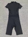 Long Sleeve Zipper Tight Sport Two Piece Pants Set GQSA-41180