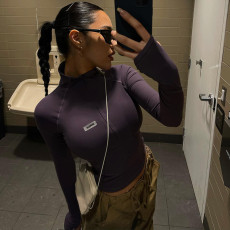 Tight Zipper Long Sleeve Tops GWTC-LZY015