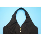 Sleeveless Backless Solid Maxi Dress YF-10884