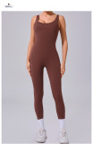 Sleeveless Solid Color Yoga Sport Jumpsuit GQSA-24606