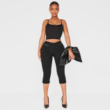 Slim Leather-buckle Casual Trousers GDSF-J25PT236