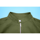 Long Sleeve Zipper Tops Two Piece Skrits Set YF-10888