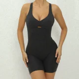 Solid Color Hollow Out Sport Romper GQSA-21431