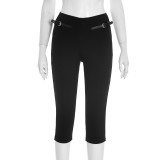 Slim Leather-buckle Casual Trousers GDSF-J25PT236