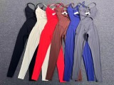 Adjustable Buckle Cross Sports Yoga Jumpsuit GQSA-8376