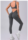 Sleeveless Solid Color Yoga Sport Jumpsuit GQSA-24606