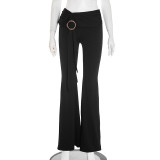 Solid Color Micro Flare Pants GDSF-Q25PT259