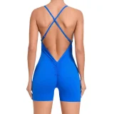 Solid Coloar Backless Yoga Sport Romper GQSA-43014