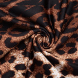 Leopard Print Twist-Knot Patchwork Romper MXBF-J25RP214