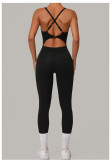 Adjustable Buckle Cross Sports Yoga Jumpsuit GQSA-8376
