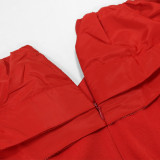 Solid Color Off Shoulder Ruffles Dress CYA-901904