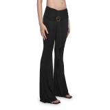 Solid Color Micro Flare Pants GDSF-Q25PT259