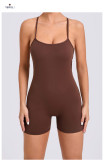 Solid Coloar Backless Yoga Sport Romper GQSA-43014