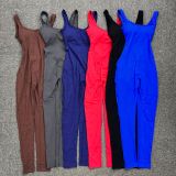 Sleeveless Solid Color Yoga Sport Jumpsuit GQSA-24606