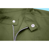 Long Sleeve Zipper Tops Two Piece Skrits Set YF-10888