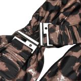 Leopard Print Tube Top Backless Maxi Dress BY-7501