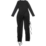 Hollow Out Bandage Skinny Jumpsuit DLSF-K25Q80633