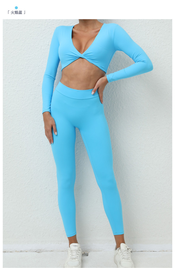 Long Sleeve Yoga Sport Two Piece Pants Set GQSA-T14/V01