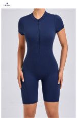 Zipper Short Sleeve Sport Romper GQSA-80150