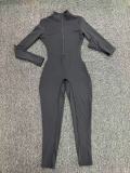 Long Sleeve Zipper Yoga Tight Jumpsuit GQSA-5025