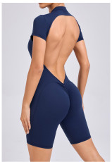 Zipper Short Sleeve Sport Romper GQSA-80150