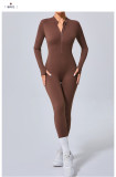 Long Sleeve Zipper Yoga Tight Jumpsuit GQSA-5025
