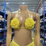 Sexy Backless Tie Halterneck Bikini 3 Piece Set CYA-901272