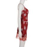 Print Mesh Patchwork Two Piece Skirts Set GLRF-NK40183