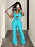 Halterneck Solid Color Sleeveless Jumpsuit YWXS-K25L1029