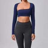 Long Sleeve Shawl Yoga T-shirt GQSA-93601