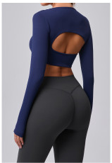 Long Sleeve Shawl Yoga T-shirt GQSA-93601