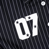 Stripe Letter Print Long Sleeve Shirts GLRF-NK41328