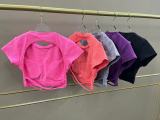 Solid Color Backless Short Sleeve Sport Tops GQSA-71240
