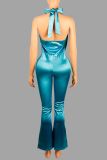 Halterneck Solid Color Sleeveless Jumpsuit YWXS-K25L1029