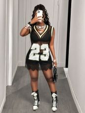 Lace Patchwork Sleeveless Mini Dress YWXS-K25L835-K25L1139