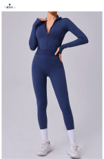 Mesh Patchwork Long Sleeve Sport Jumspuit GQSA-80426