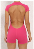 Backless Solid Color Sport Romper GQSA-DV510