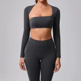 Long Sleeve Shawl Yoga T-shirt GQSA-93601