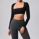 Long Sleeve Shawl Yoga T-shirt GQSA-93601