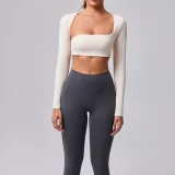 Long Sleeve Shawl Yoga T-shirt GQSA-93601