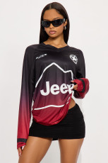 Letter Print Sport Long Sleeve Tops YWXS-K25L1146